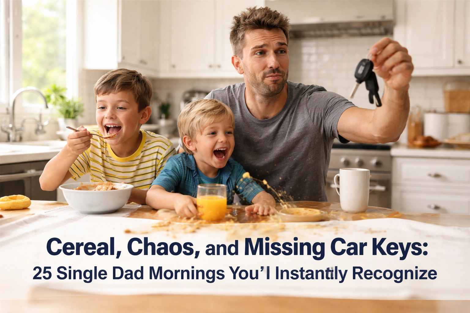 Image accompanying Cereal, Chaos, and Missing Car Keys: 25 Single Dad Mornings You'll Instantly Recognize