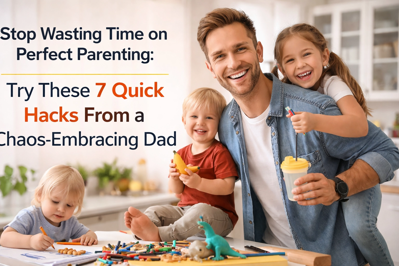 Image accompanying Stop Wasting Time on Perfect Parenting: Try These 7 Quick Hacks From a Chaos-Embracing Dad