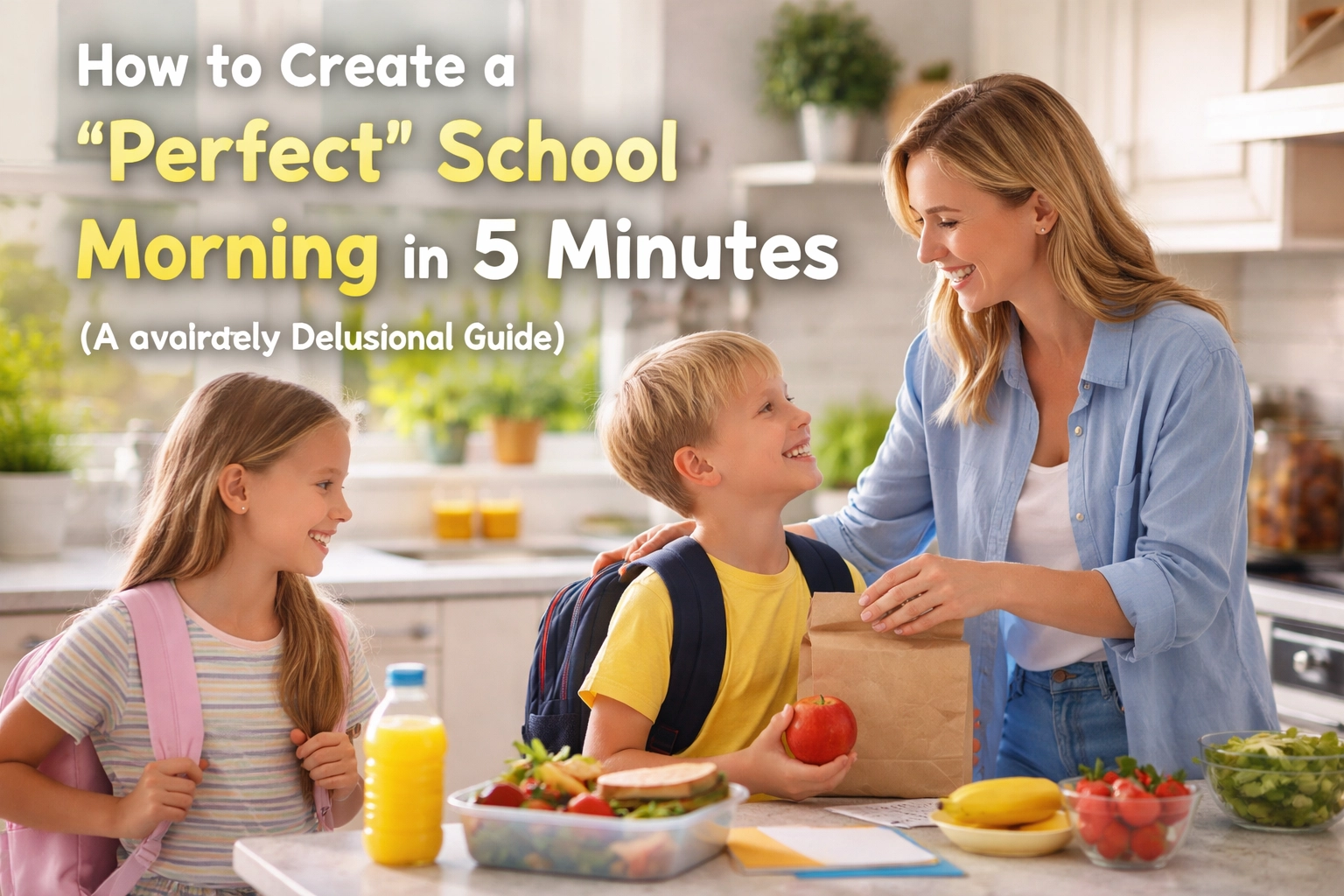 Image accompanying How to Create a "Perfect" School Morning in 5 Minutes (A Completely Delusional Guide)