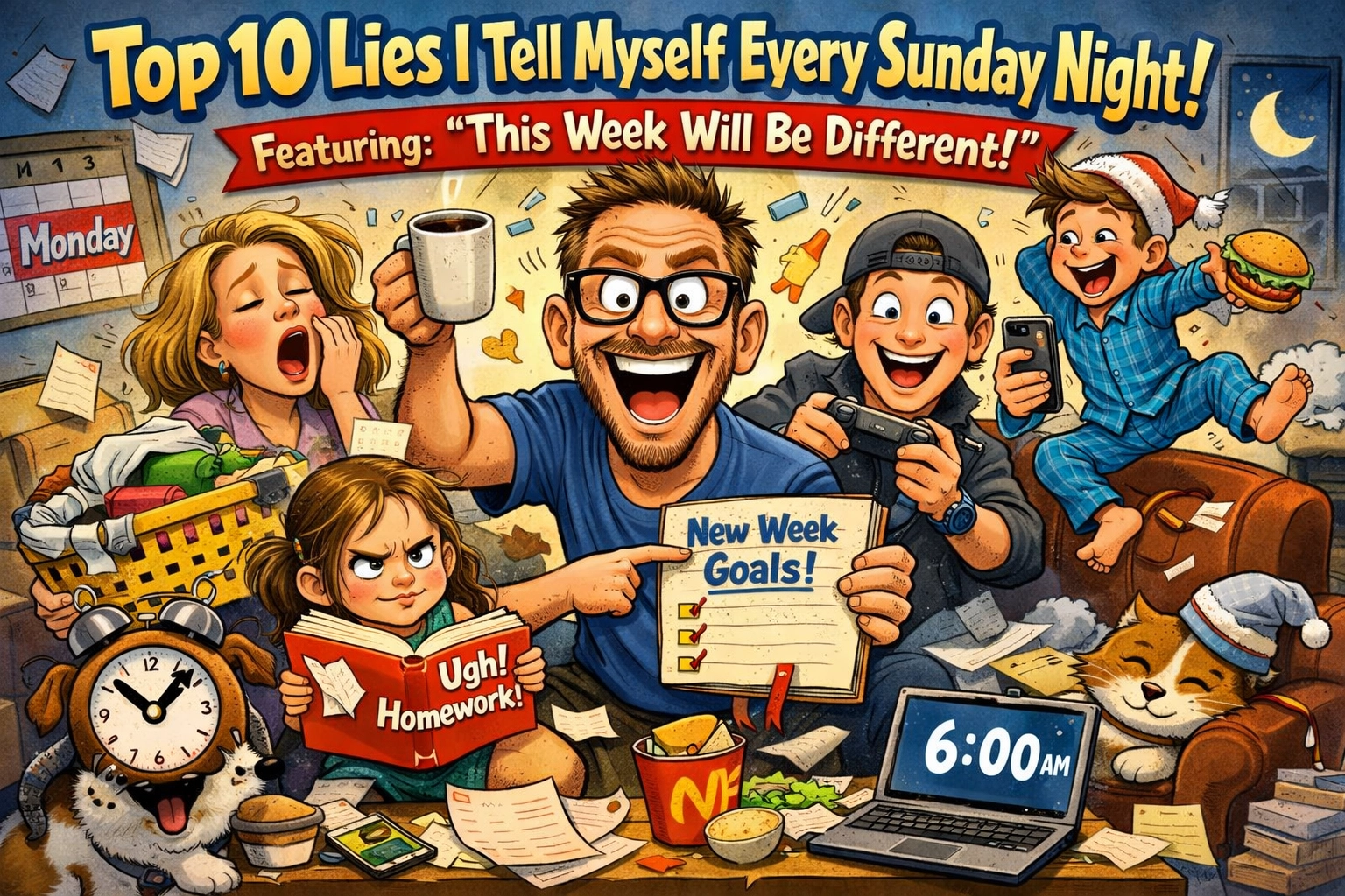 Image accompanying Top 10 Lies I Tell Myself Every Sunday Night (Featuring: “This Week Will Be Different”)
