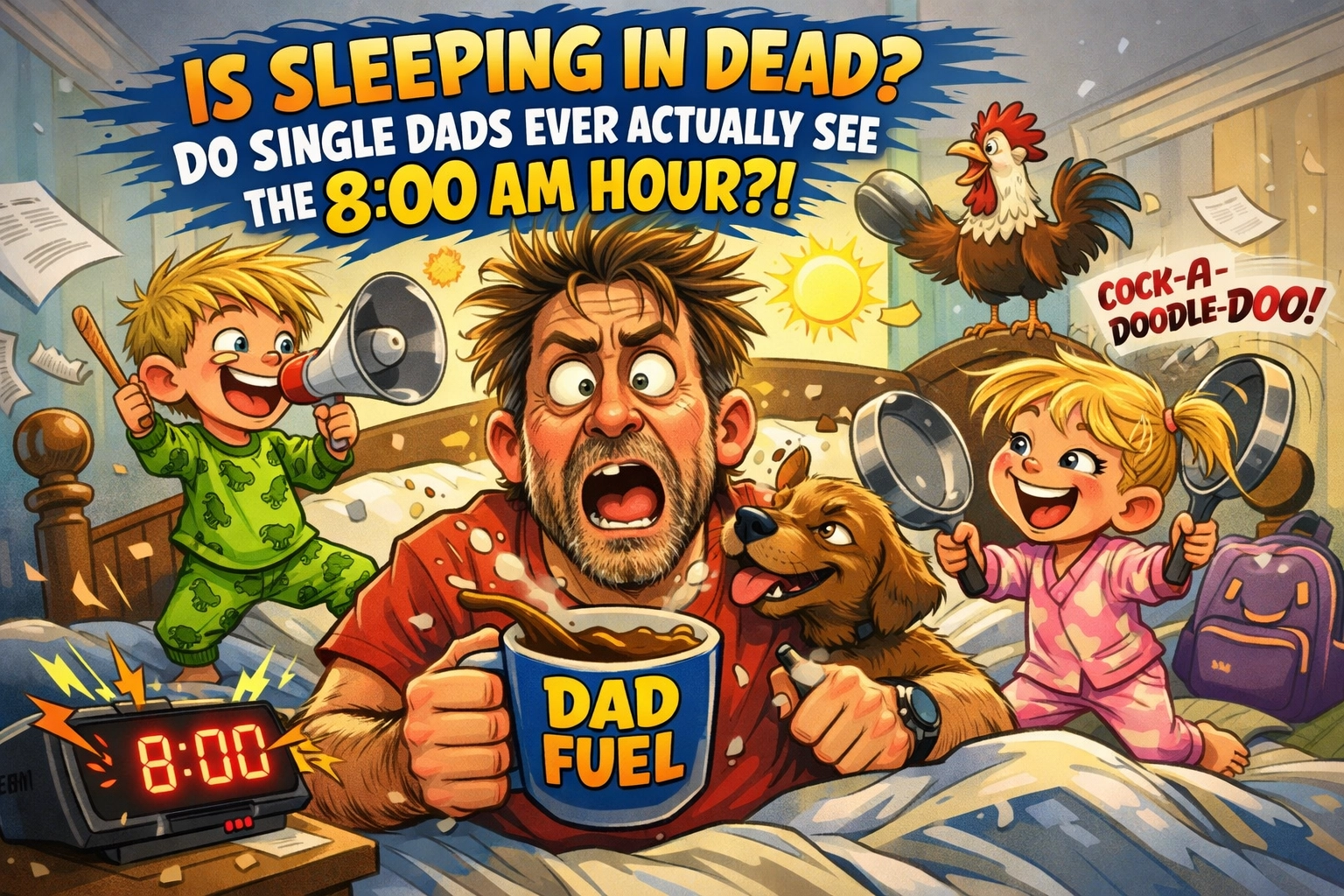 Image accompanying Is Sleeping In Dead? Do Single Dads Ever Actually See the 8:00 AM Hour?