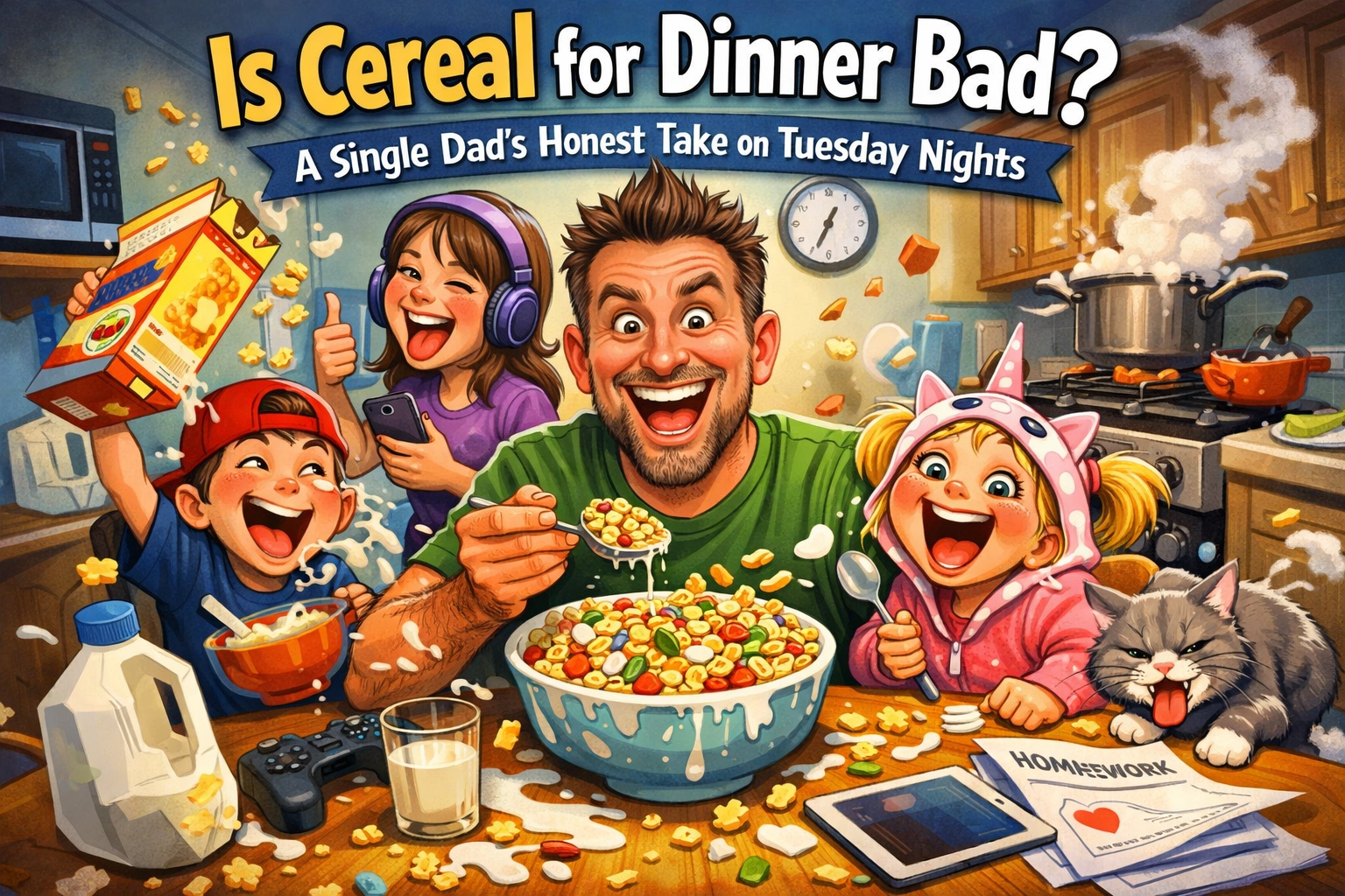 Image accompanying Is Cereal for Dinner Bad? A Single Dad’s Honest Take on Tuesday Nights